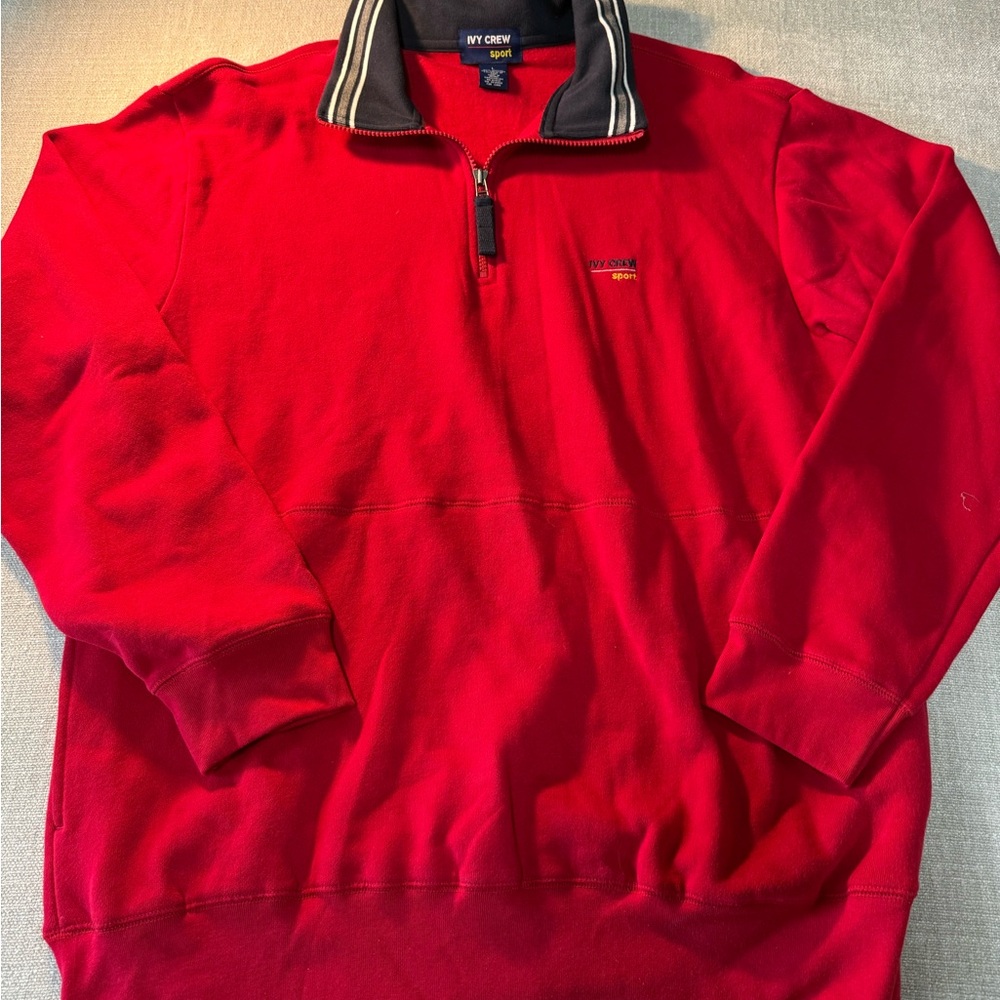 Ivy Crew Sport Men's Red Quarter-Zip Pullover Sweatshirt